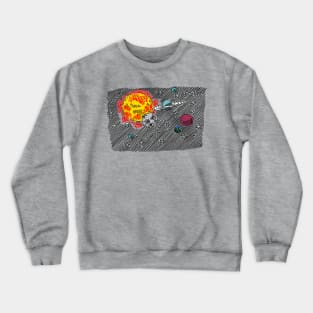 Burning Sun Planet Space Crewneck Sweatshirt